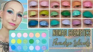 🏝 Nomad Cosmetics PARADISE ISLANDS palette 🏝| EYE SWATCHES & Review! 🐢