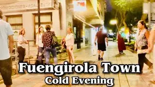 Cold Evening Fuengirola Town Walk. October 2022 Winter ! Malaga Andalucia Spain 🇪🇸.