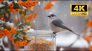 Peaceful Snowflakes Piano & Birds for Stress Relief | Perfect for Meditation and Restful Sleep 🎹
