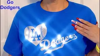 Dodgers/Shirt/DIY Dodgers Shirt w vinyl glitter paper and silhouette cameo cutter/quick & easy diy