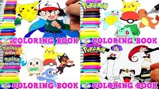 Pokemon Coloring Book Pikachu Ash Team Rocket Sun Moon Episode Surprise Egg and Toy Collector SETC