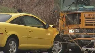 School bus crashes during freezing rain storm