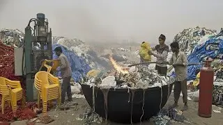 Amazing Process of Recycling Millions of Waste Polythene Plastic Bags Turned Into New Plastic Chairs