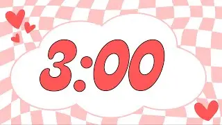 3 Minute Valentine's Day Checkerboard Heart Timer (Fun Synth Alarm at End, No Music)