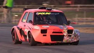 FIAT 126 PROTO Honda CBR 1000RR SWAP - Race action, flatout, sound & on board