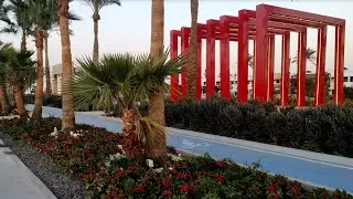 Sharm El Sheikh, Egypt, El Salam Street in the evening, walking tour, 4k, February 2023. Part 1.