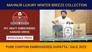 MAHNUR Luxury Clothing Winter Breeze Collection - 3PC Heavy Embroidered Karandi | Brand Diaries