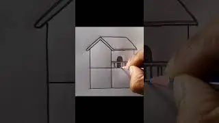 Easy Two-Story House Drawing | Simple Building Sketch Tutorial