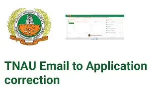 TNAU Online application correction updates 2020