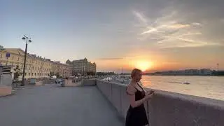 Vasilyevsky island walk, Saint Petersburg (amazing view) (60 fps)