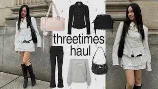 THREETIMES HAUL🖤 korean fashion brand try on haul + review🪽‧˖⁺
