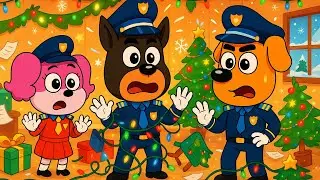 CHRISTMAS CHAOS! 🎄🚓 Police Team Struggle With Christmas Decorations! | Funny Labrador Animation