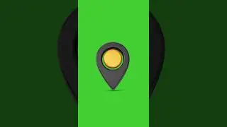 3d Black Yellow Location Icon on Green Screen Background