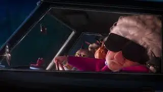 Old Lady in a car