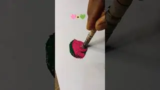 🩷+💚 satesfying 🌸 art with brush 🖌️🖌️🖌️🖌️#satifying #trending #art #viralart #yt #shorts #magic