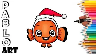Как нарисовать 🎅 Немо в поисках Рождества | шаг за шагом