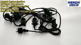 Round Copper Belt Cable String Lights