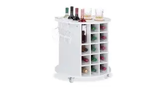 Wei&szlig;es Weinregal auf Rollen