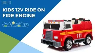 Ride On 2 Seater Fire Truck 911 12v EVA Wheels Electric Toy Car | Outside Play