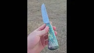 first damascus knife done!! #bladesmith #knifemaking #forged