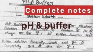 pH buffer in Biochemistry/pH/Acid and Base/pH complete notes in Hindi DMLT,BMLT, important note