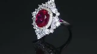 Fiery Passion Quadrilateral Ruby Cabochon Ring &mdash; Symbol Of Love