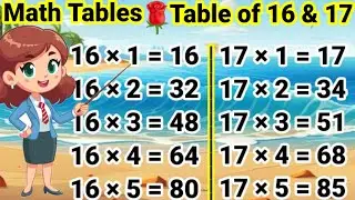 Table of 16 and 17, 16 aur 17 ka Table, 16 ka Table 17 ka Table, Pahada 16 aur 17 #tableof16and17