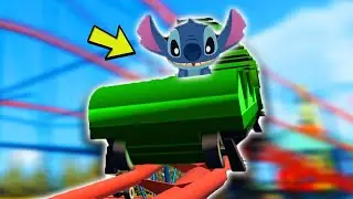 Stitch goes to themepark in VR chat