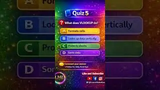 Excel Quiz 5 | #shorts  #shortsvideo  #shortsfeed  #learnexcel  #exceltips  #dataskills