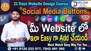 How to Add Social Media Icons to the Wordpress Header or Footer | Wordpress Telugu Tutorials