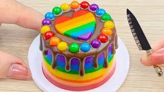 Amazing Rainbow Cakes Dessert 🌈Best Miniature Chocolate Rainbow Heart Cake Decorating