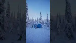 Camping in deep snow in Alaska (-31) #wintercamping #camping #survival