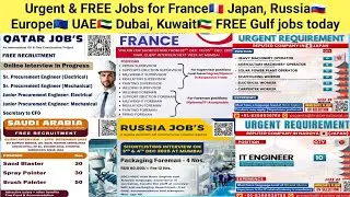 Срочные и БЕСПЛАТНЫЕ вакансии для Франции🇫🇷 Японии, России🇷🇺 Европы🇪🇺 ОАЭ🇦🇪 Дубая, Кувейта🇰🇼 БЕСП...