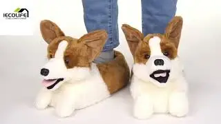 dog corgi  plush slippers animal slippers manufacturer