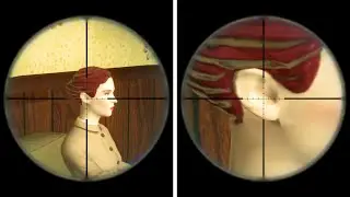 Zoom Into Right Ear of Women Doll 1 With Sniper Rifle | Call of Duty Black Ops 1