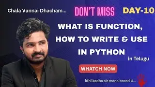 Functions in Python 🔥| def Keyword, Function Syntax & Reusability | Telugu | Python Full Stack 🚀