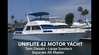 🚢 Продаётся: моторная яхта Uniflite 42 1977 года от South Mountain Yachts (949) 842-2344