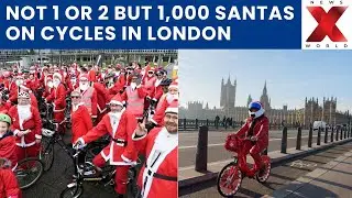 Hundreds of Santas Ride Through London in Festive Charity Bike Event | NewsX World