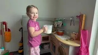 Tiny Adventure Kids mixing pudding 