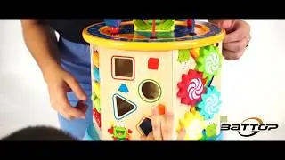 BATTOP 8 in 1 Wooden Activity Cube Bead Maze