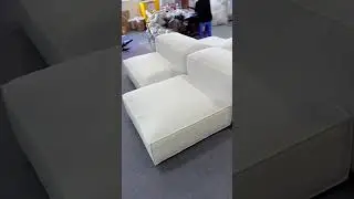 Extra soft sofa in white linen #extrasoftsofa #modularsofa