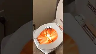 A bathroom with fire instead of water.