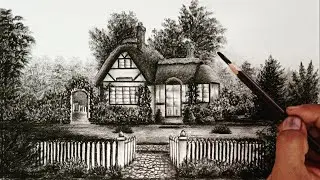 Home drawing landscape scenery easy ways // Form house landscape drawing by pencil //