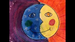 Firehouse Art at Home- Sun and Moon Warm and Cool Watercolor