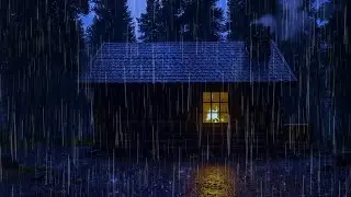 🌧️ Cozy Cabin Rain Sounds at Night | Deep Sleep with Heavy Forest Rain