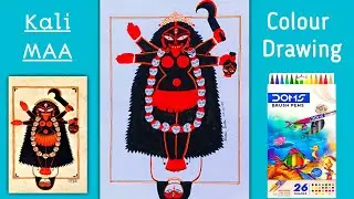 Kali Thakur Colour Drawing|Kali MAA Full Body Painting Using Brush Pens @bithisartcreation 
