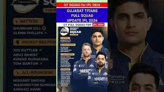 Gujarat Titans GT Full Squad for IPL 2026 #gt #squad #ipl2026