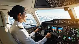 Private Jet Cockpit View | Luxury Jet Interior Stock Video 4K