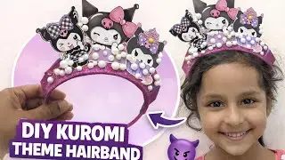 Kuromi Inspired Hairband ✨ | Handmade Theme Craft @Sadi-0510 #diyhairband #easydiy #creativediy 