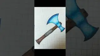 Minecraft Realism Diamond Axe #drawing #art #minecraft